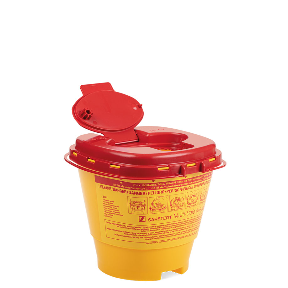 Kanülenabwurfbehälter 2,0 Ltr. Multi-Safe twin plus 2000 - außer Handel- Alternative: SAR 77.3884.220